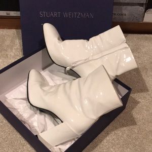 GoGo Boots!! Designer white patent leather heeled